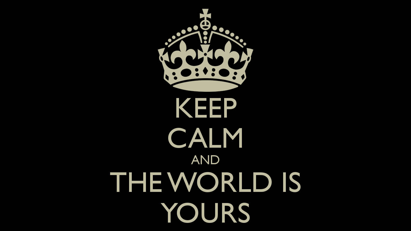 Keep Calm And The World Is Yours Wallpaper