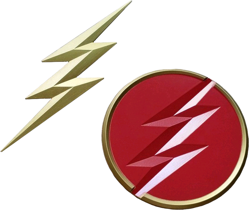 The_ Flash_ Symbol_ Gold_and_ Red PNG