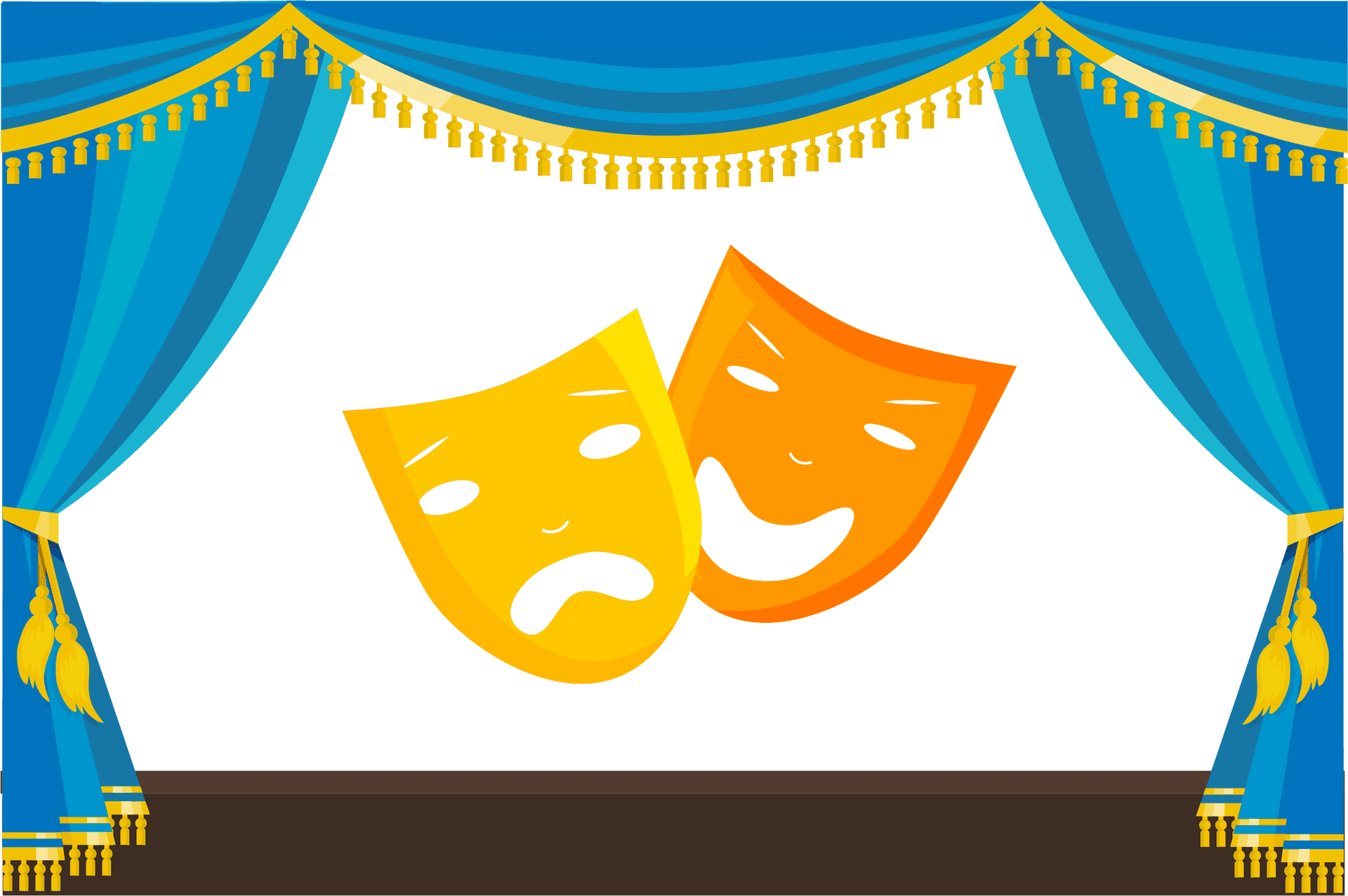 Theater Masks Curtain Stage PNG