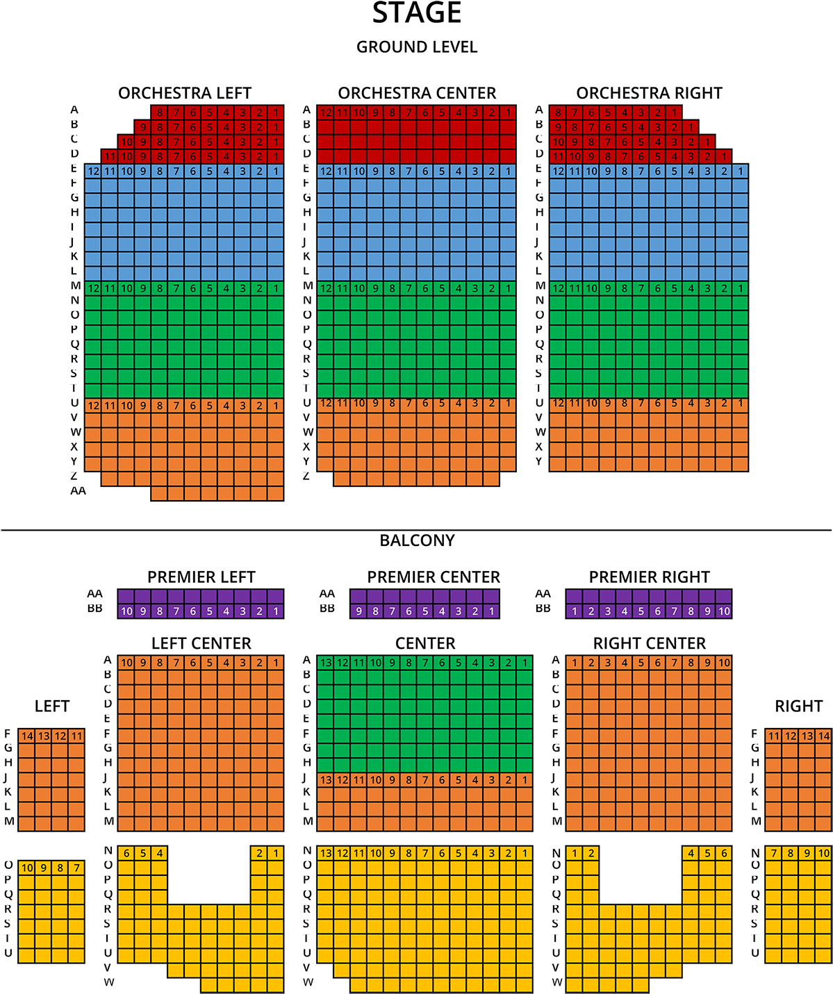 Download Theater Seating Chart Layout 3319