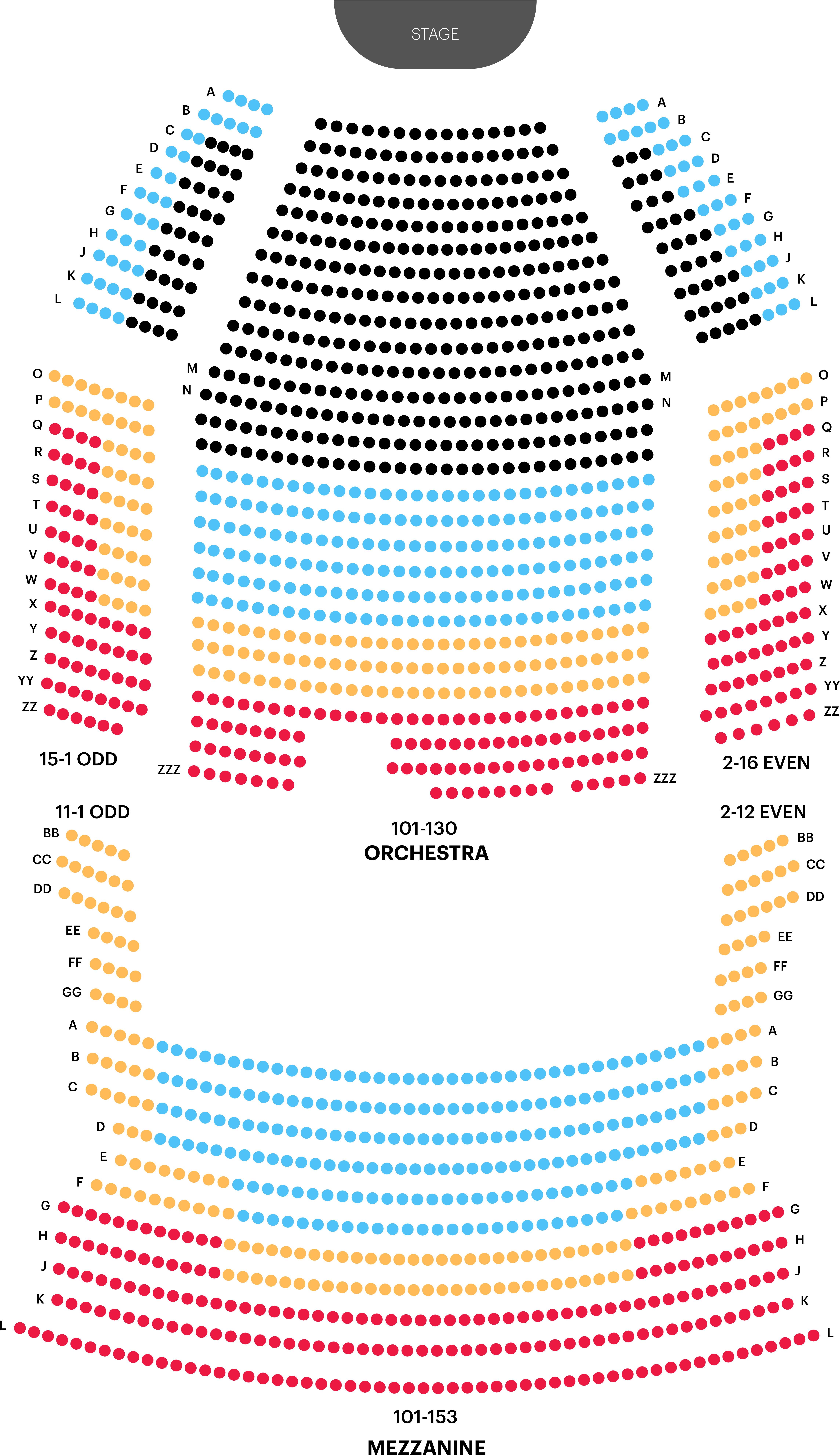 Download Theater Seating Chart Overview