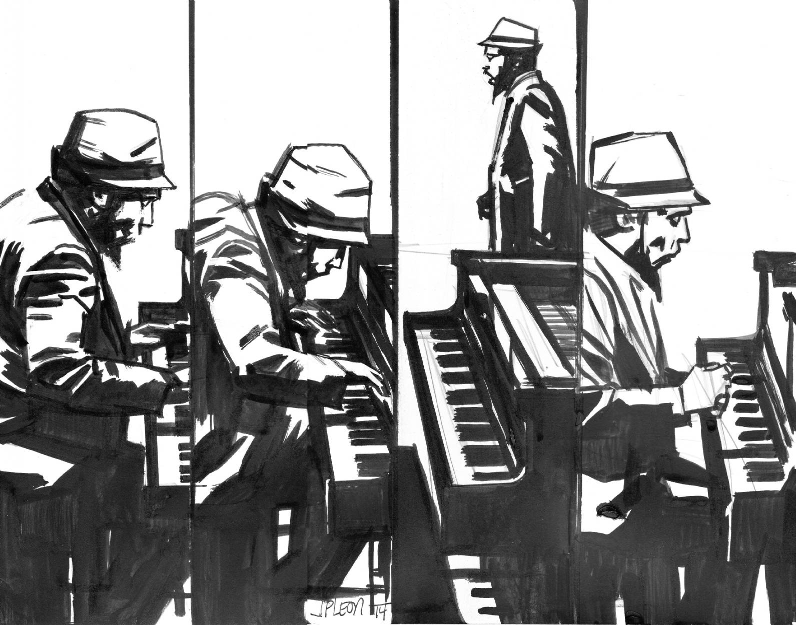 Thelonious Monk Animated Piano Playing Picture