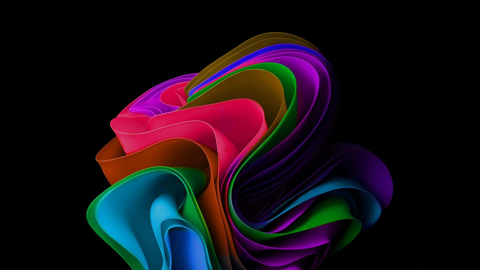 A Colorful Abstract Design On A Black Background