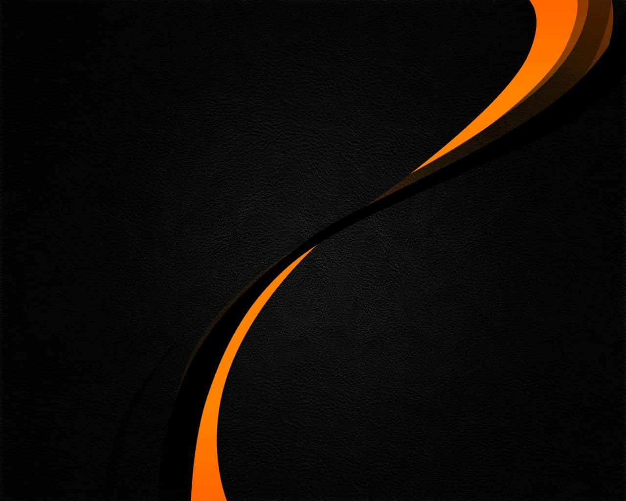 An Orange And Black Background With A Curved Line