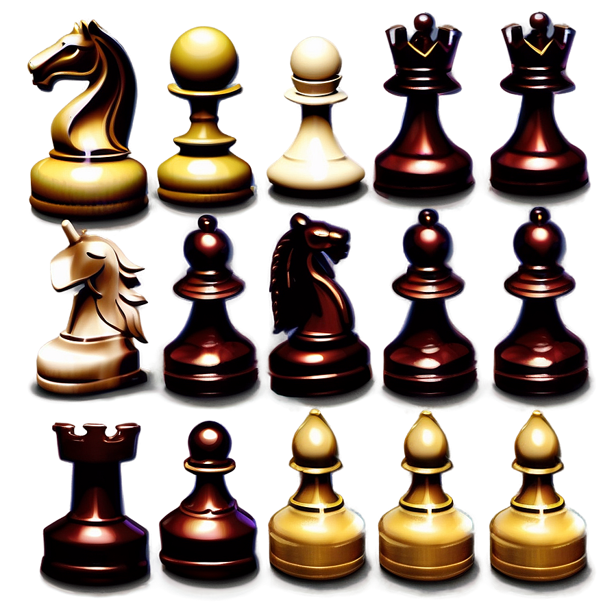 Themed Chess Game Pieces Png 05252024 PNG