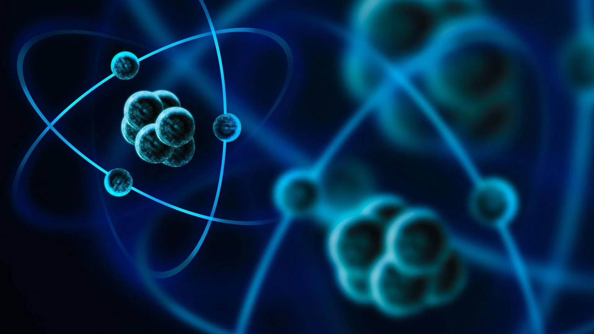 Fisica Teorica Atomi Blu Sfondo