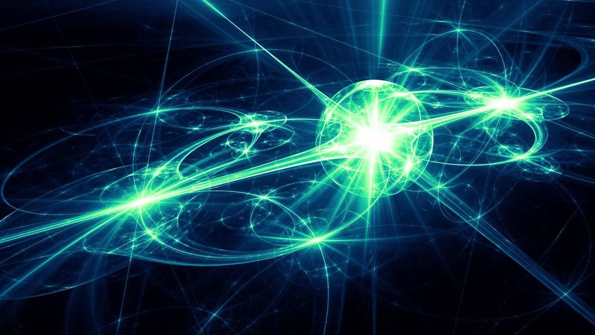 Grøn Partikler Tapet af Teoretisk Fysik Wallpaper