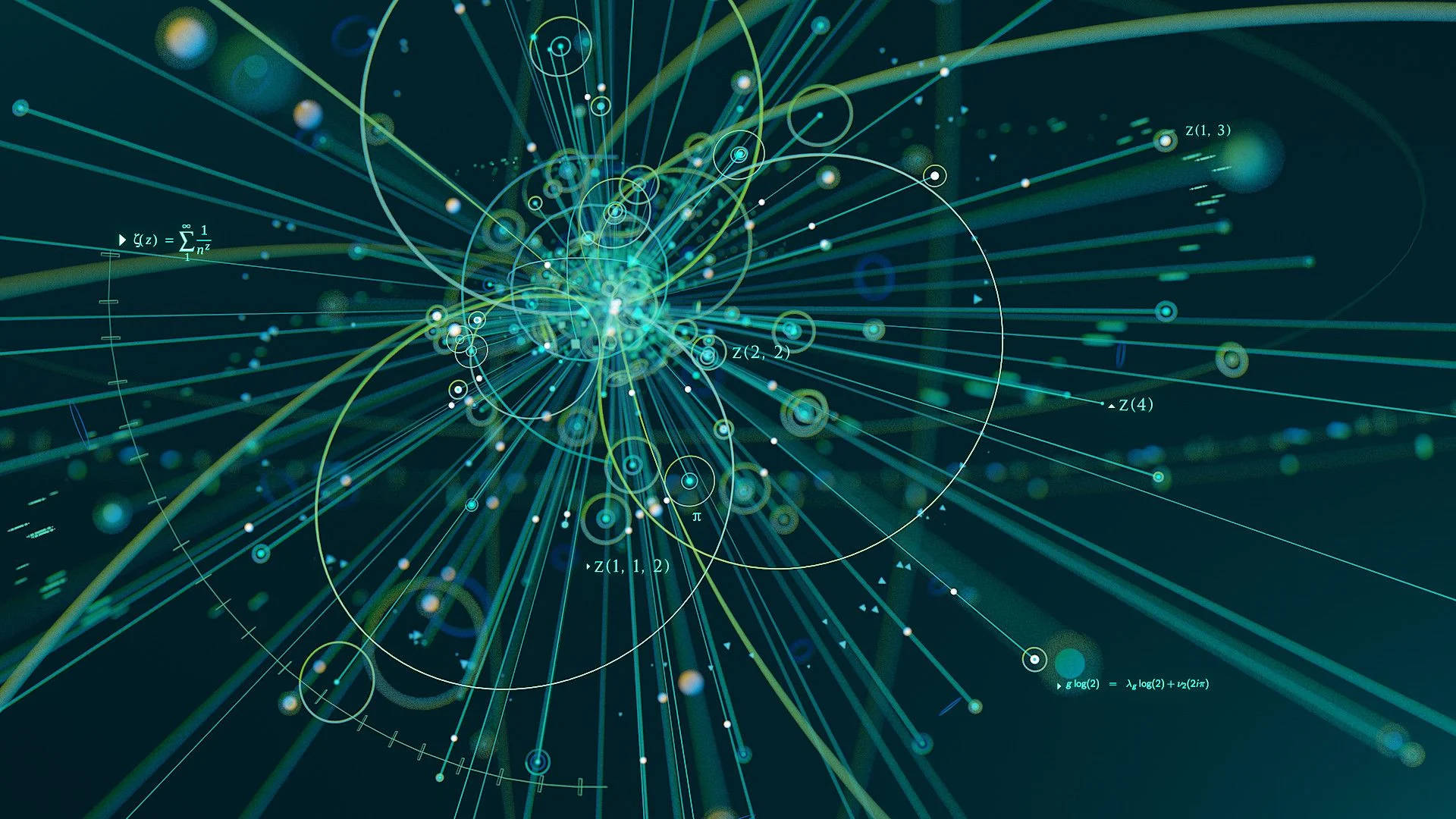 Teoretisk Fysik Grøn Partikler Tapet Wallpaper