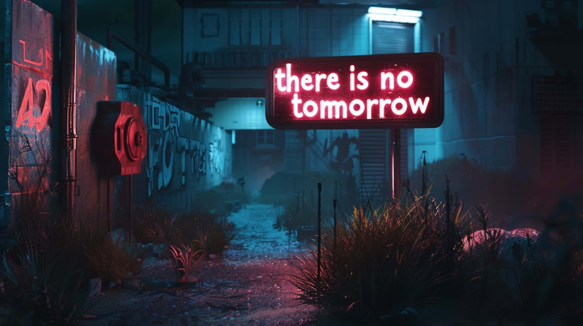 Download There Is No Tomorrow Neon Sign Wallpaper | Wallpapers.com