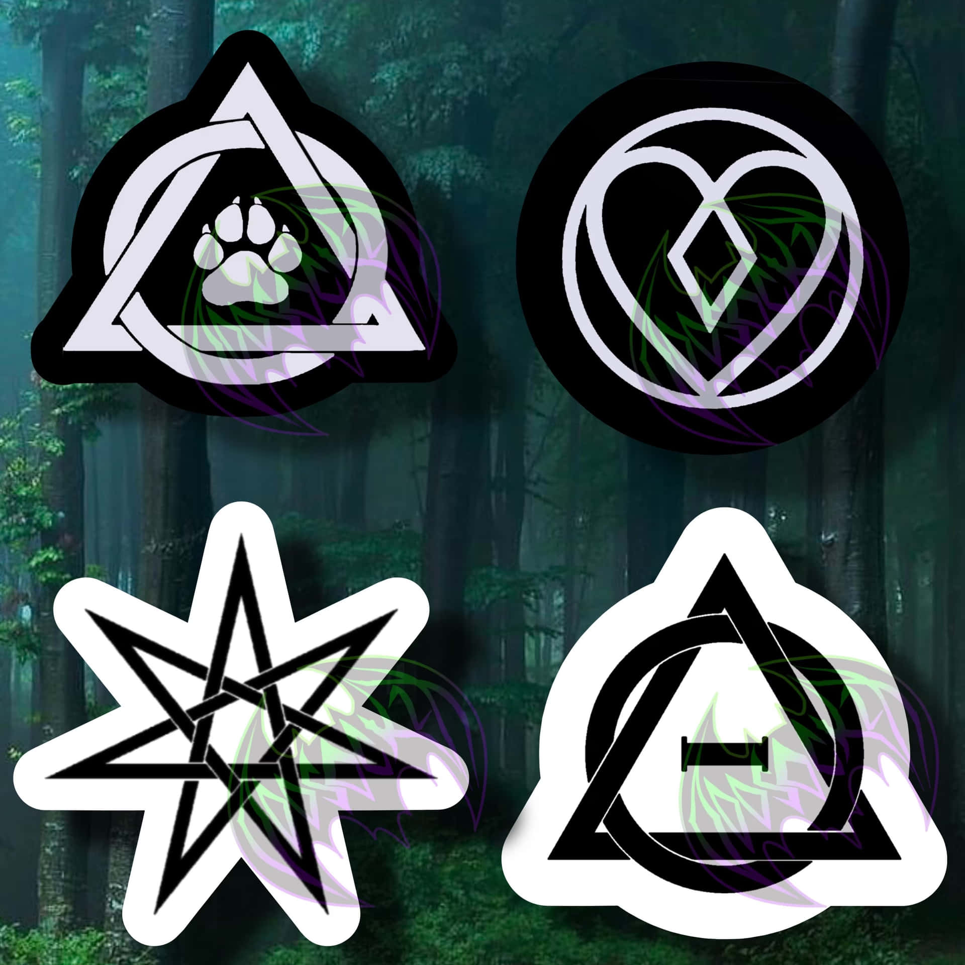 Therian Symbols Forest Background Wallpaper