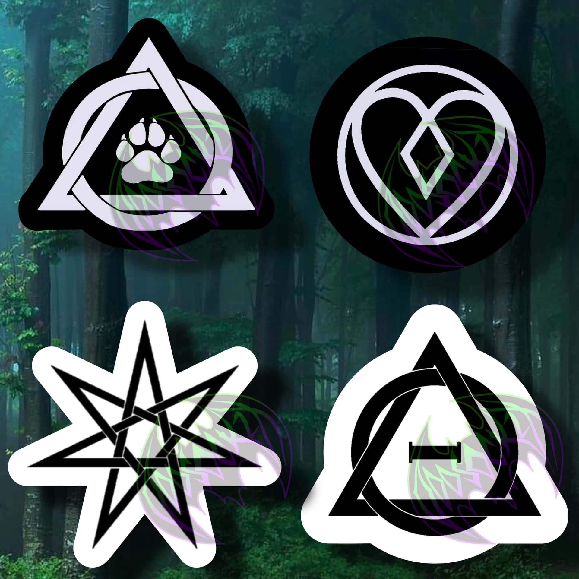 Download Therian Symbols Forest Background Wallpaper | Wallpapers.com