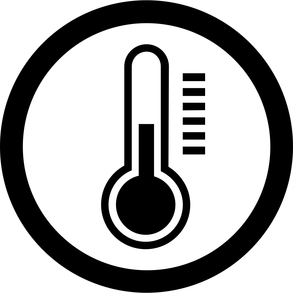 Thermometer Icon Blackand White PNG