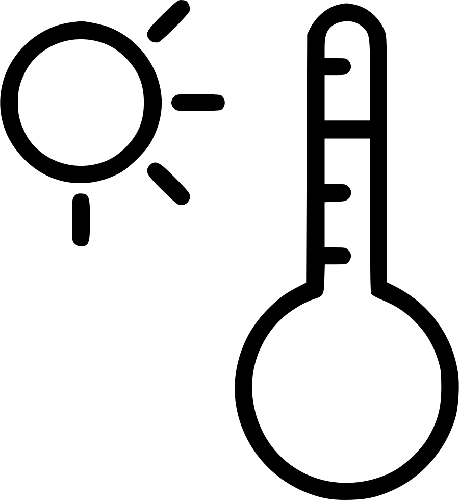 Thermometerand Sun Icon PNG