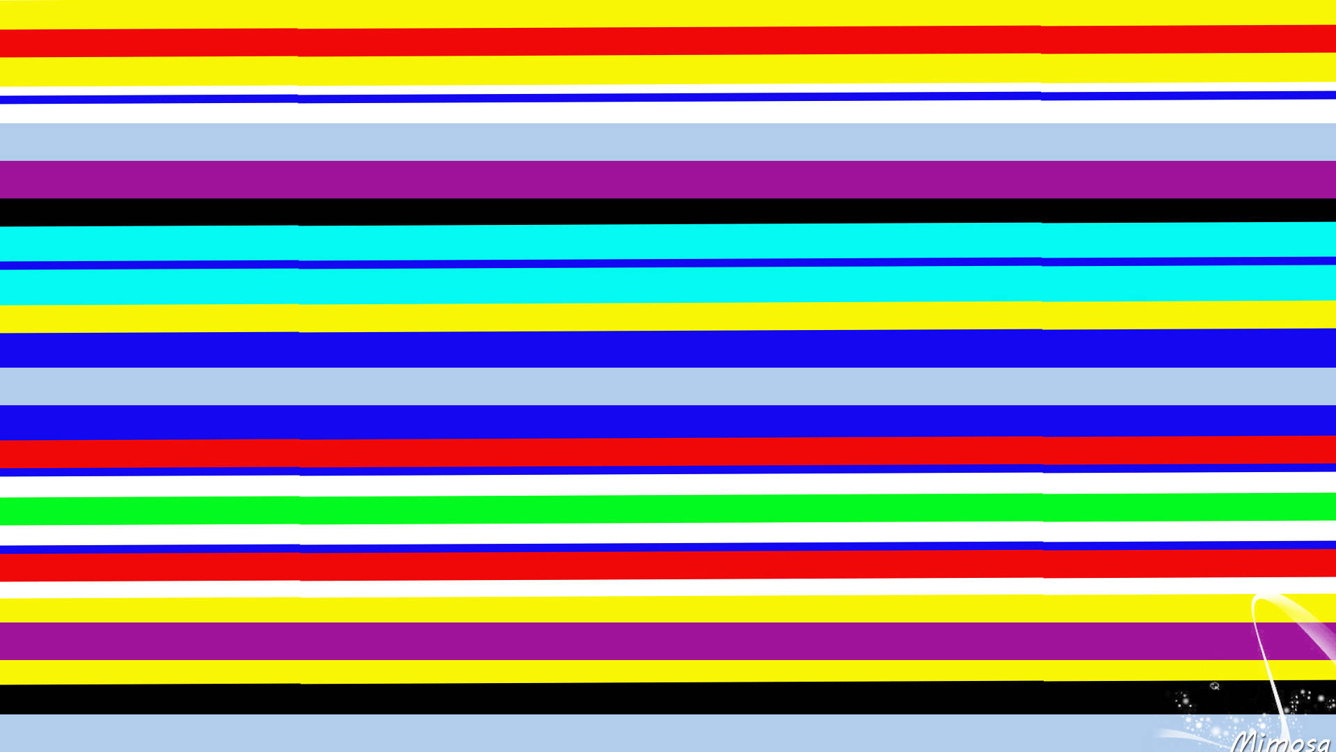 Thick And Thin Horizontal Rainbow Stripes Wallpaper