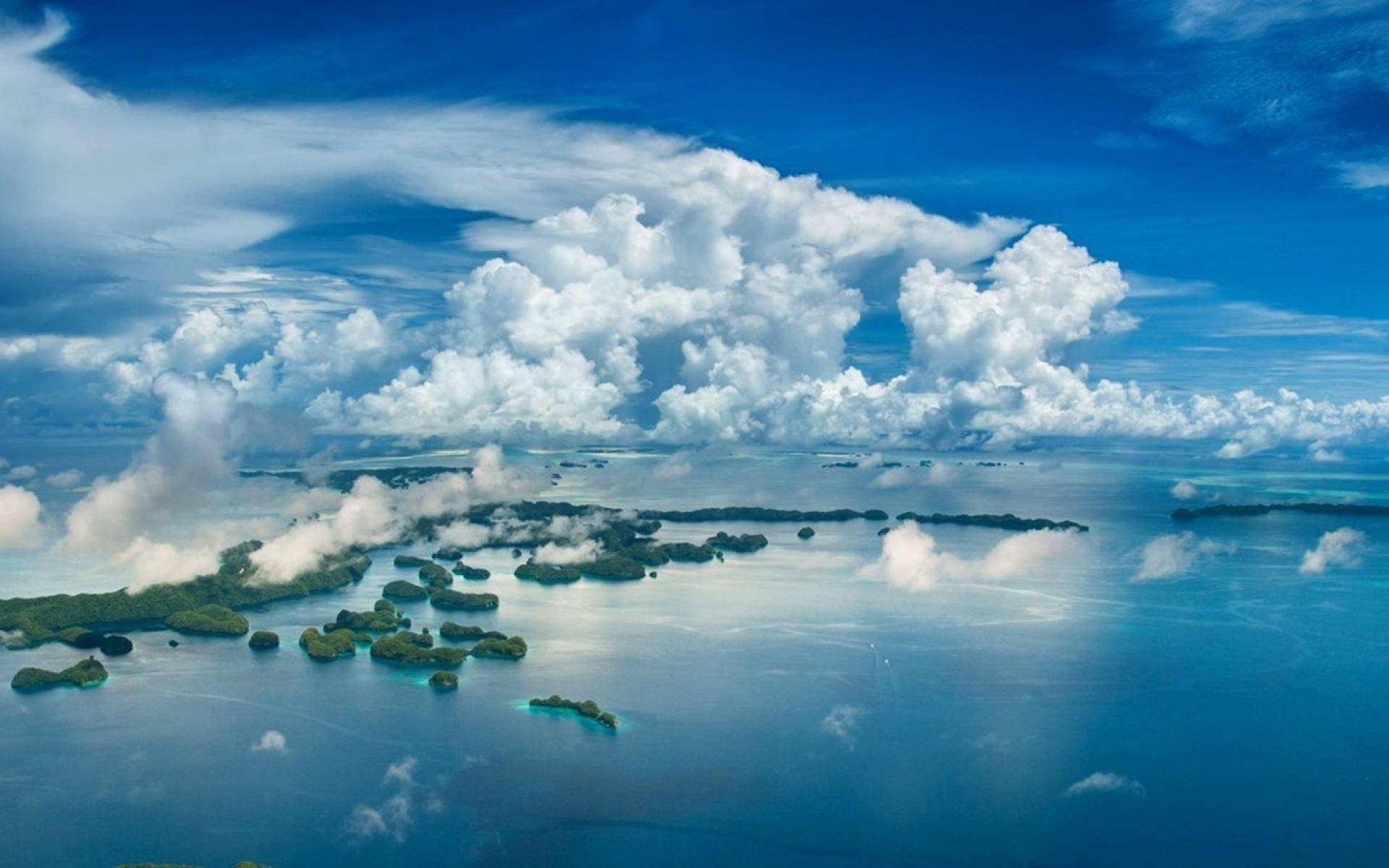 Thick Clouds Covering Palau Islands