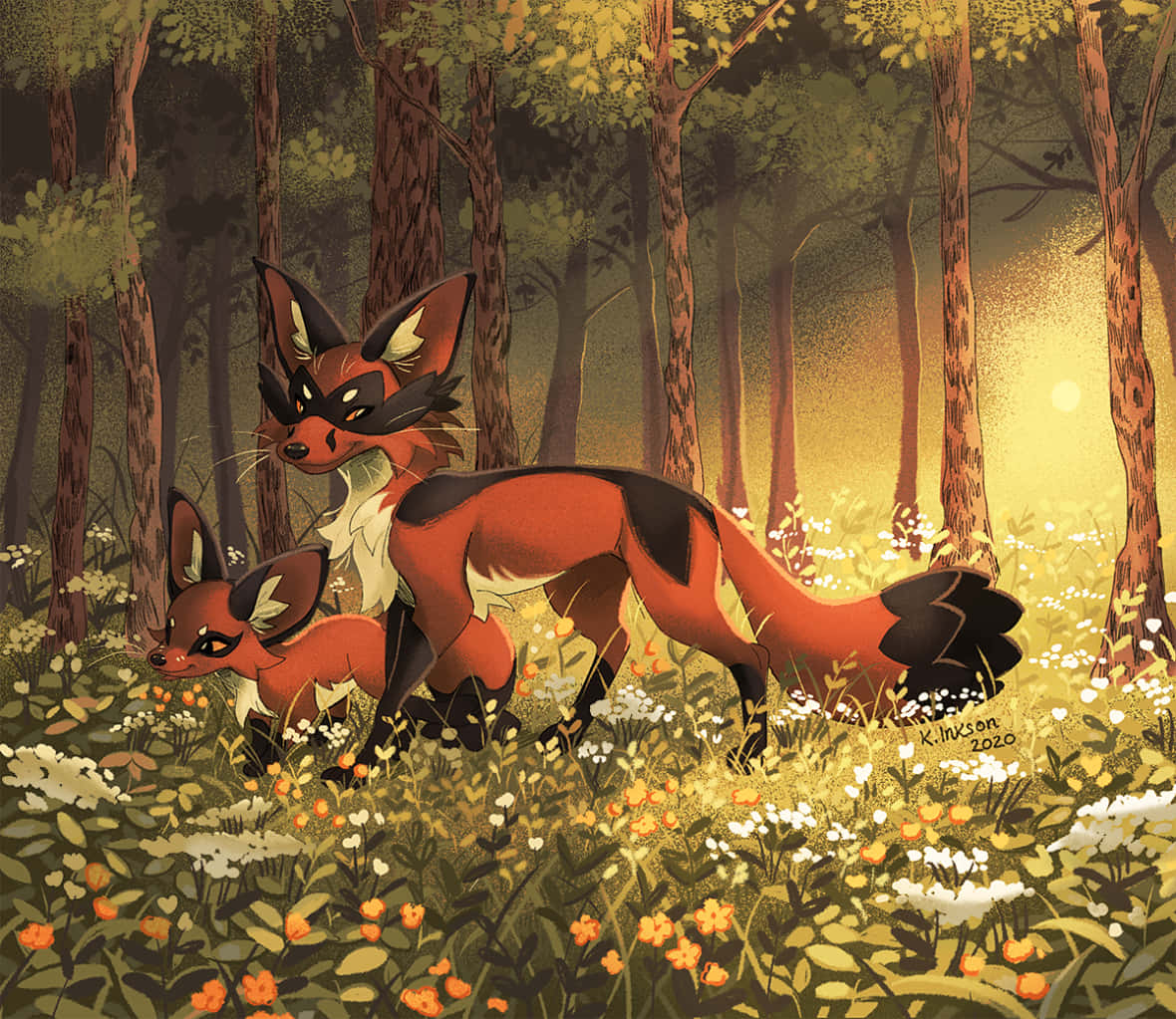 Thievul - The Cunning And Elusive Fox In Pokemon World Wallpaper
