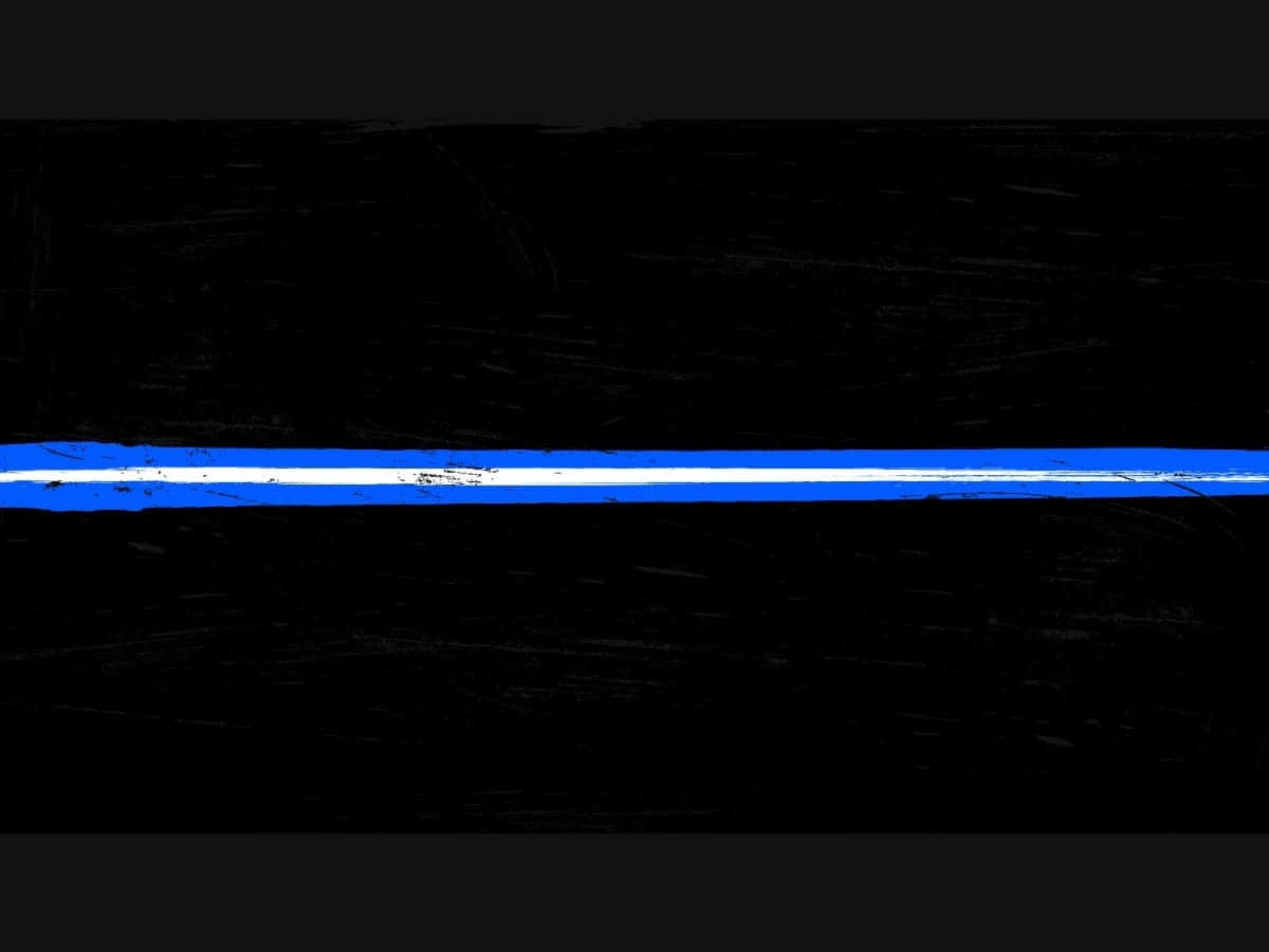 Thin Blue Line symbol with distressed American flag in the background