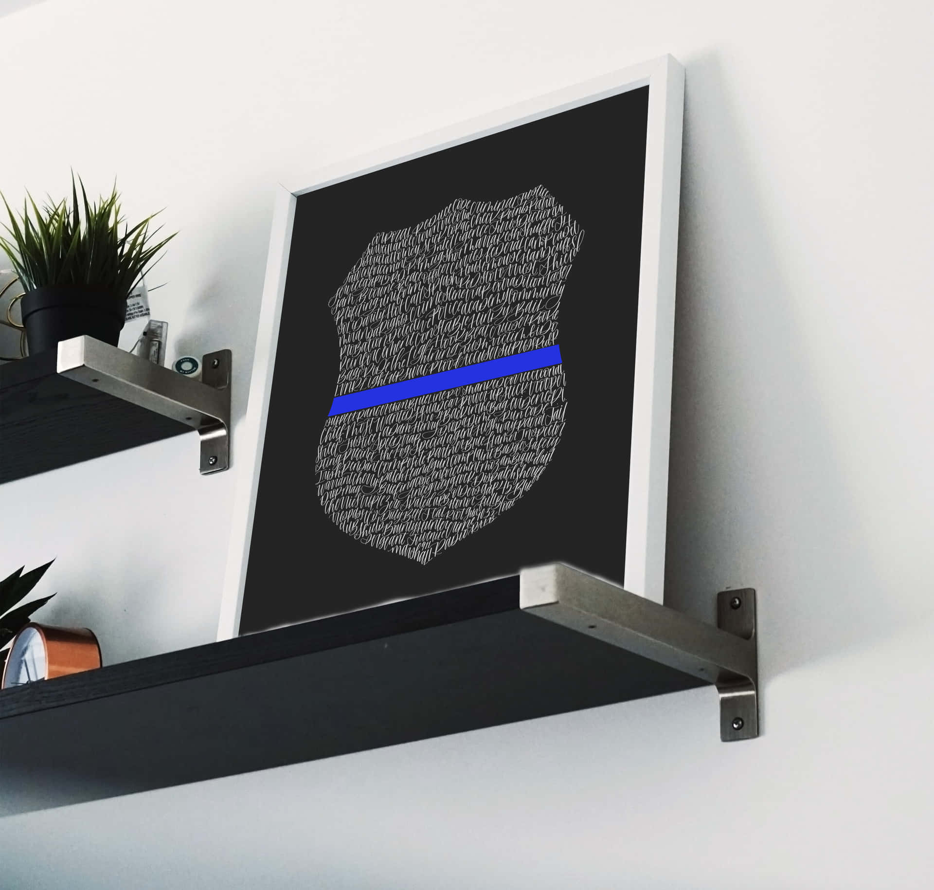 Honoring the Police Force with the Thin Blue Line Background
