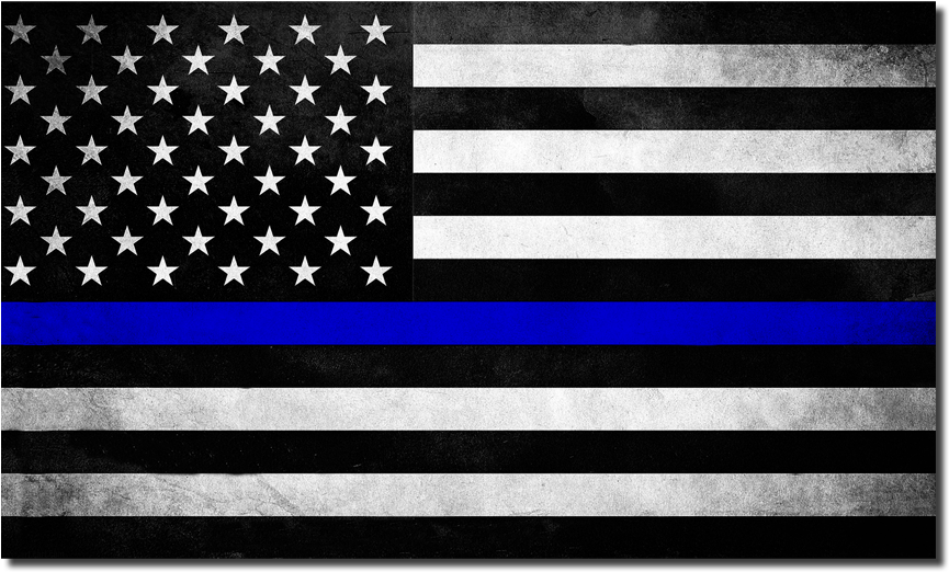 Thin Blue Line American Flag PNG