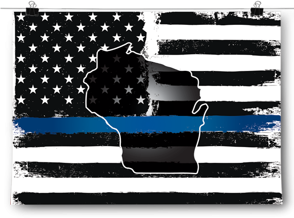 Thin Blue Line American Flag PNG