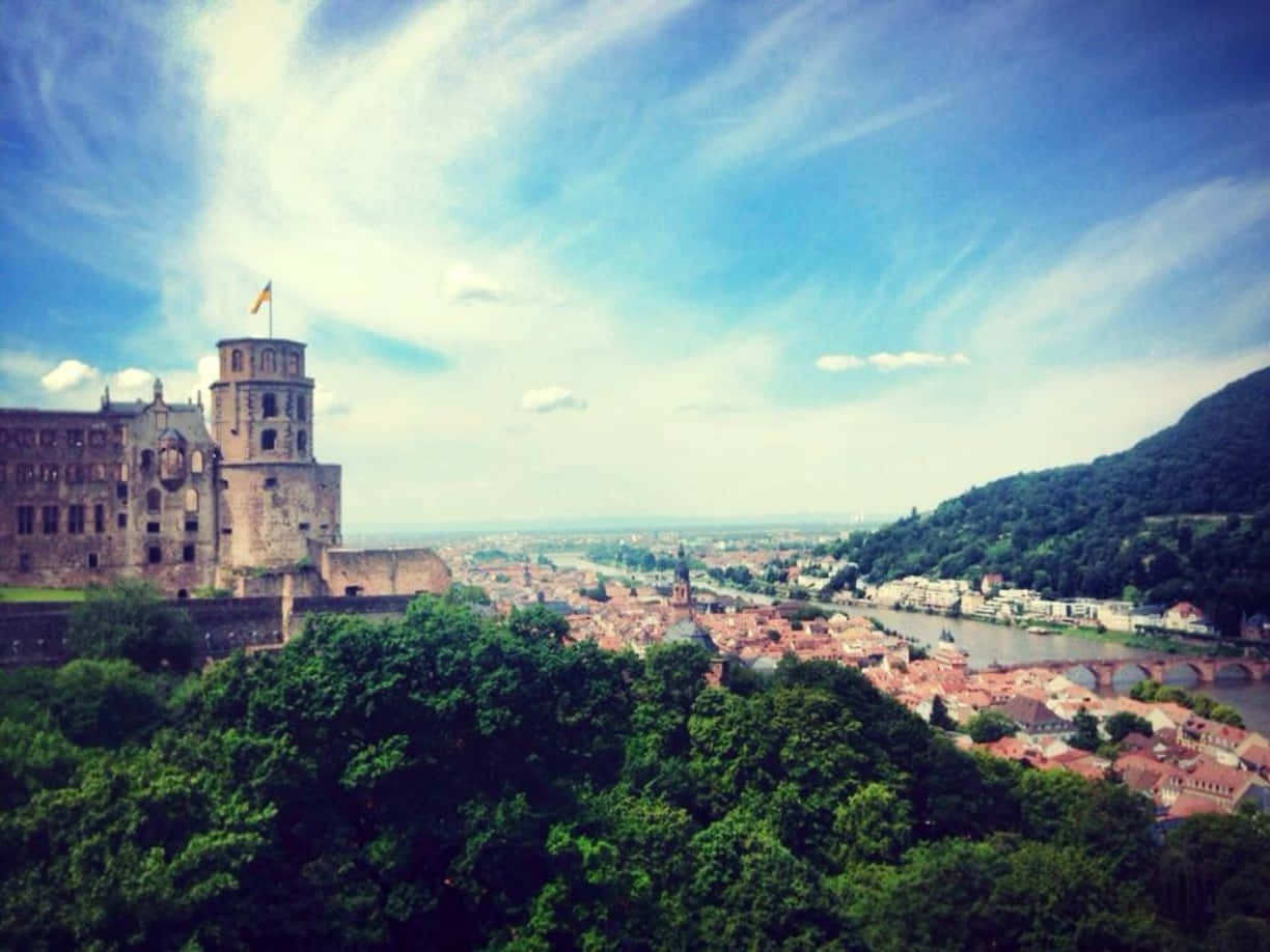 Thin Clouds Over Heidelberg Castle Wallpaper