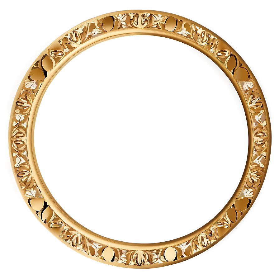 Thin Gold Circle Frame Png 06262024 PNG