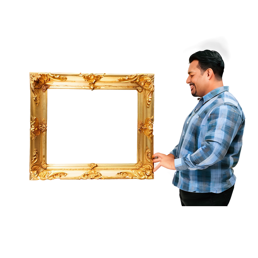 Thin Golden Frame Png 05252024 PNG