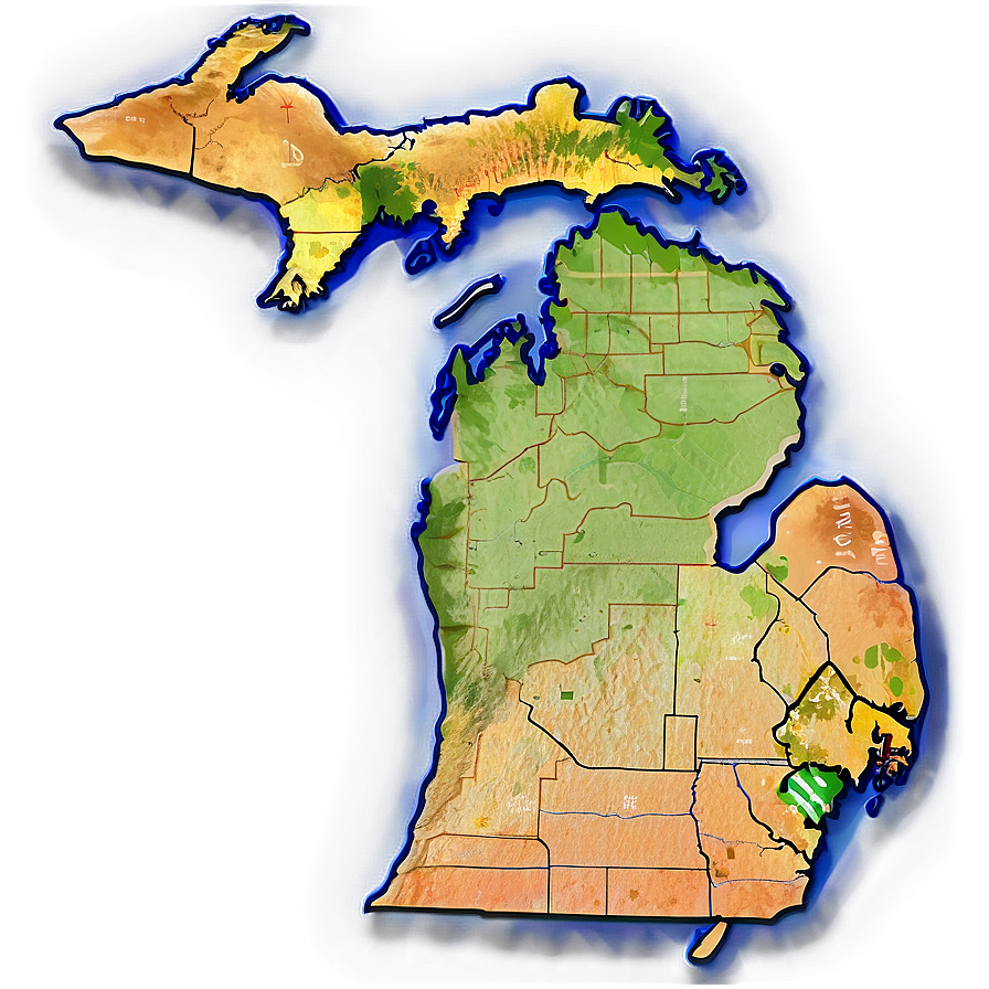 Thin Michigan Borderline Png 06262024 PNG