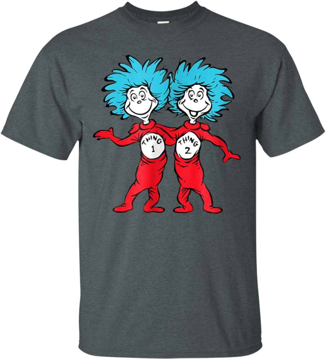 Thing1and Thing2 T Shirt Design PNG