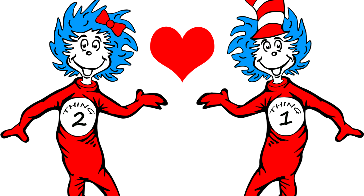 Thing1and Thing2with Heart PNG