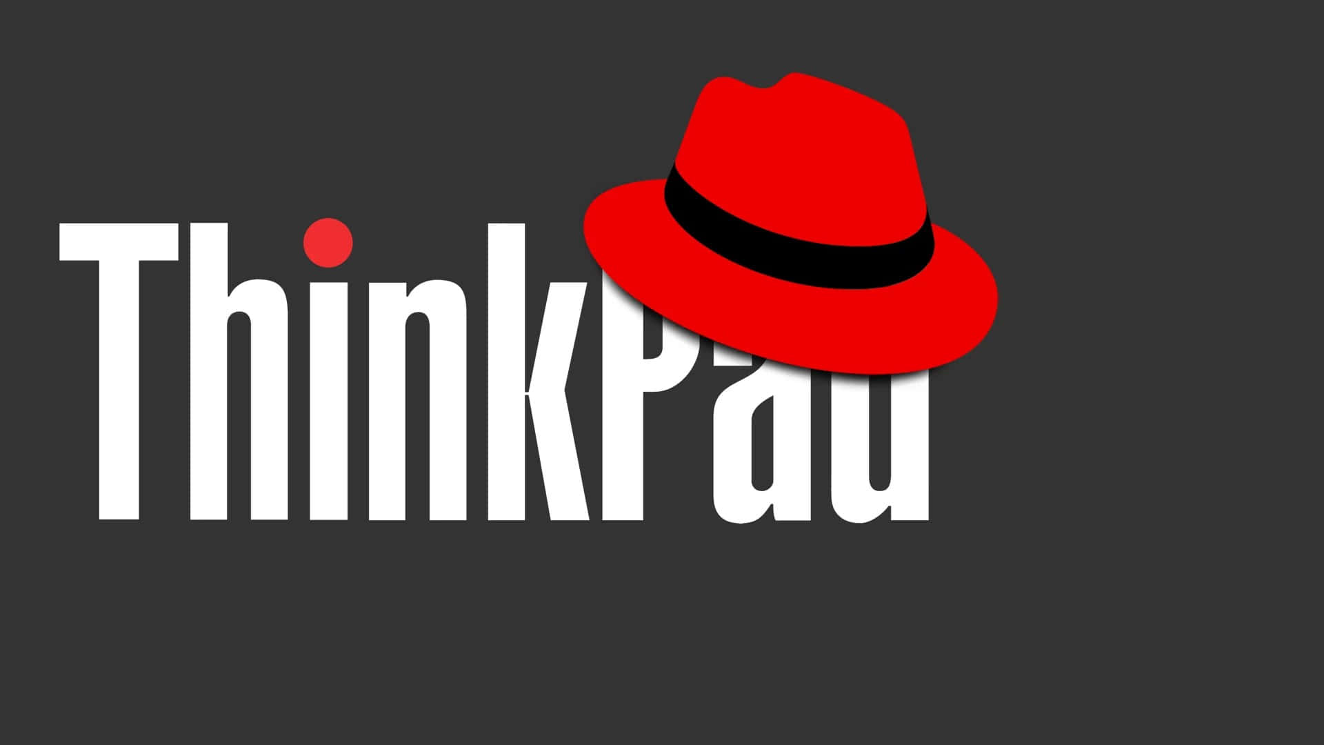 Think Pad Red Hat Logo Fusion Wallpaper