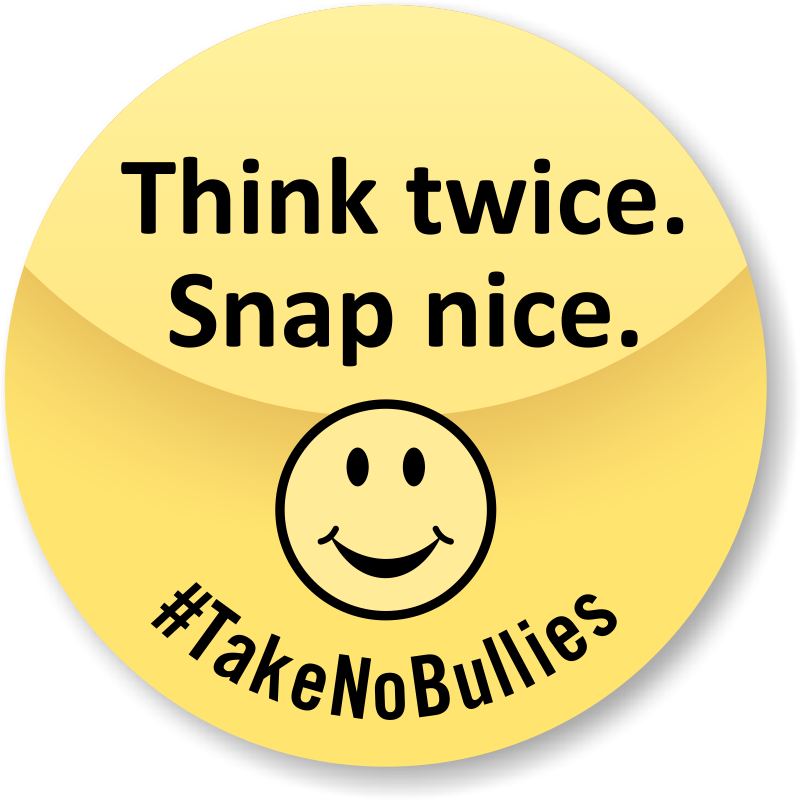Think Twice Snap Nice Anti Bullying Sticker PNG