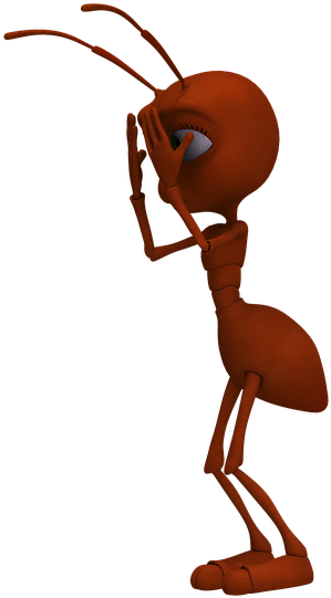 Thinking Ant3 D Character PNG