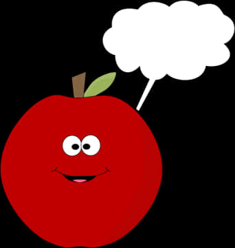 Thinking Apple Cartoon Character PNG