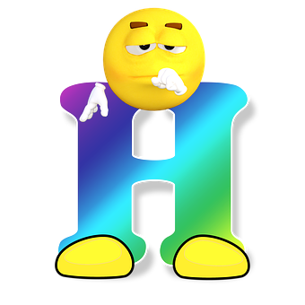 Thinking Emoji Letter H PNG