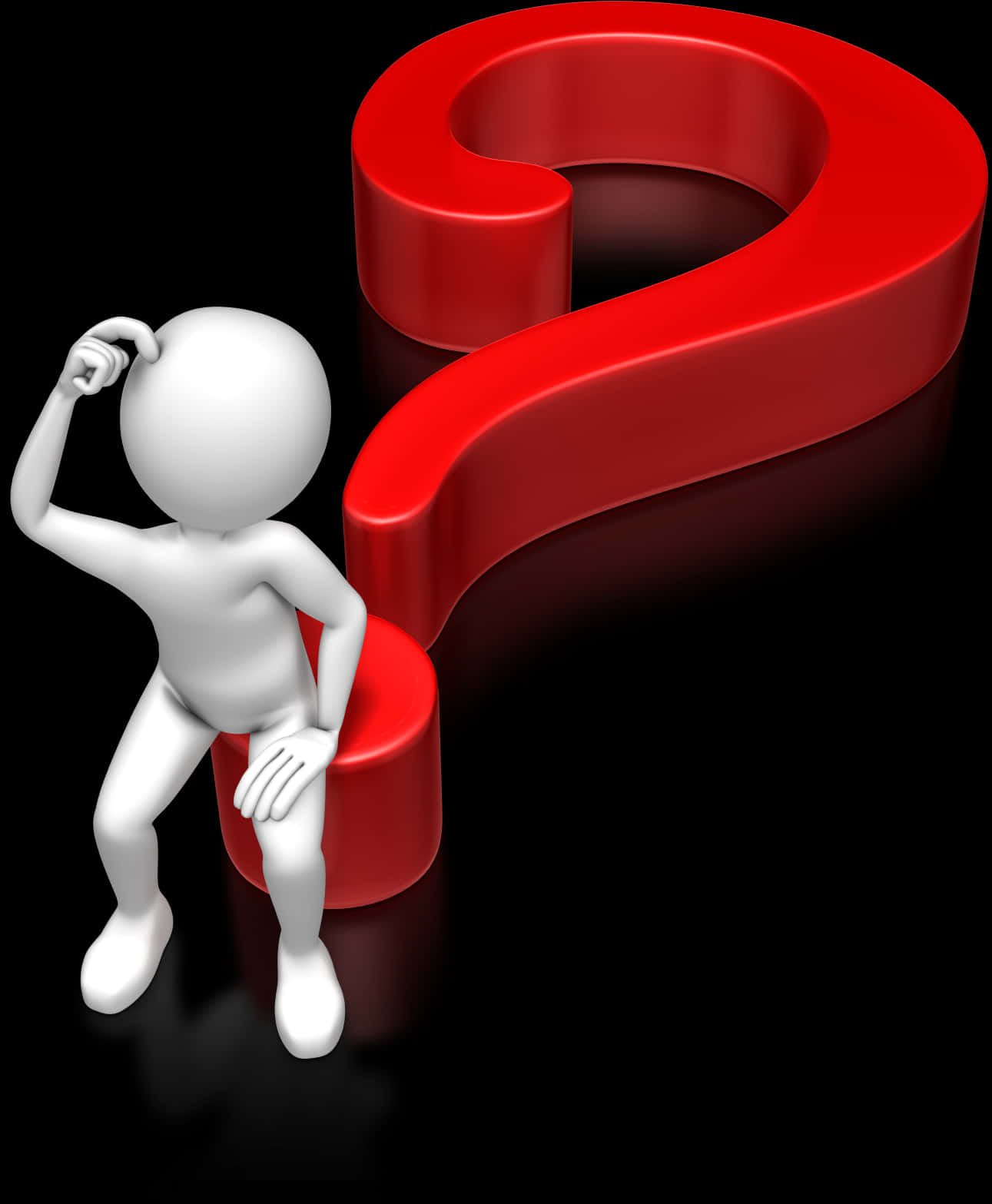 Thinking Figure With Question Mark PNG