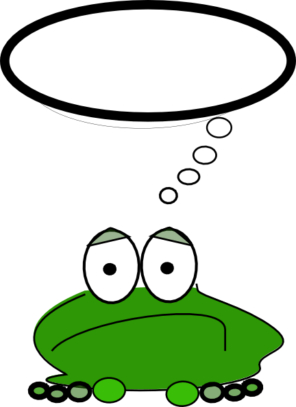 Thinking Frog Cartoon PNG