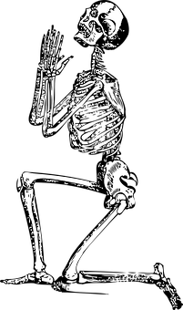 Thinking Skeleton Artwork PNG