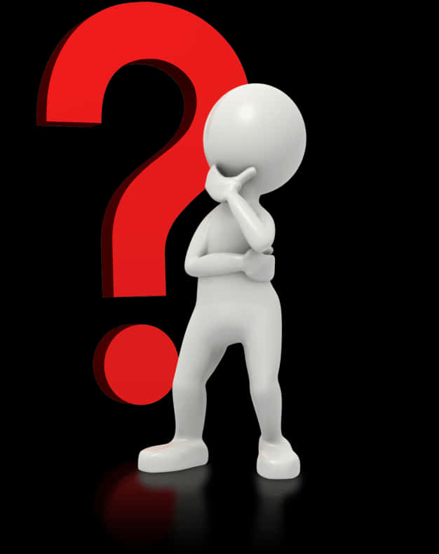 Thinking Stickmanwith Question Mark PNG