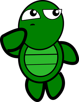 Thinking Turtle Cartoon PNG