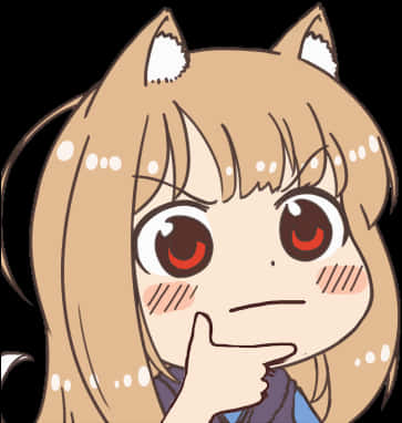 Thinking_ Anime_ Foxgirl_ Meme_ Face.png PNG