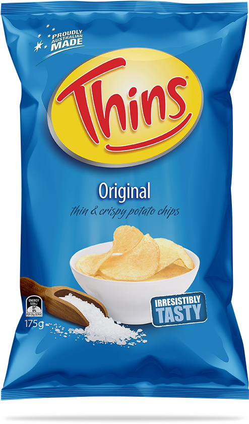 Thins Original Potato Chips Package175g PNG