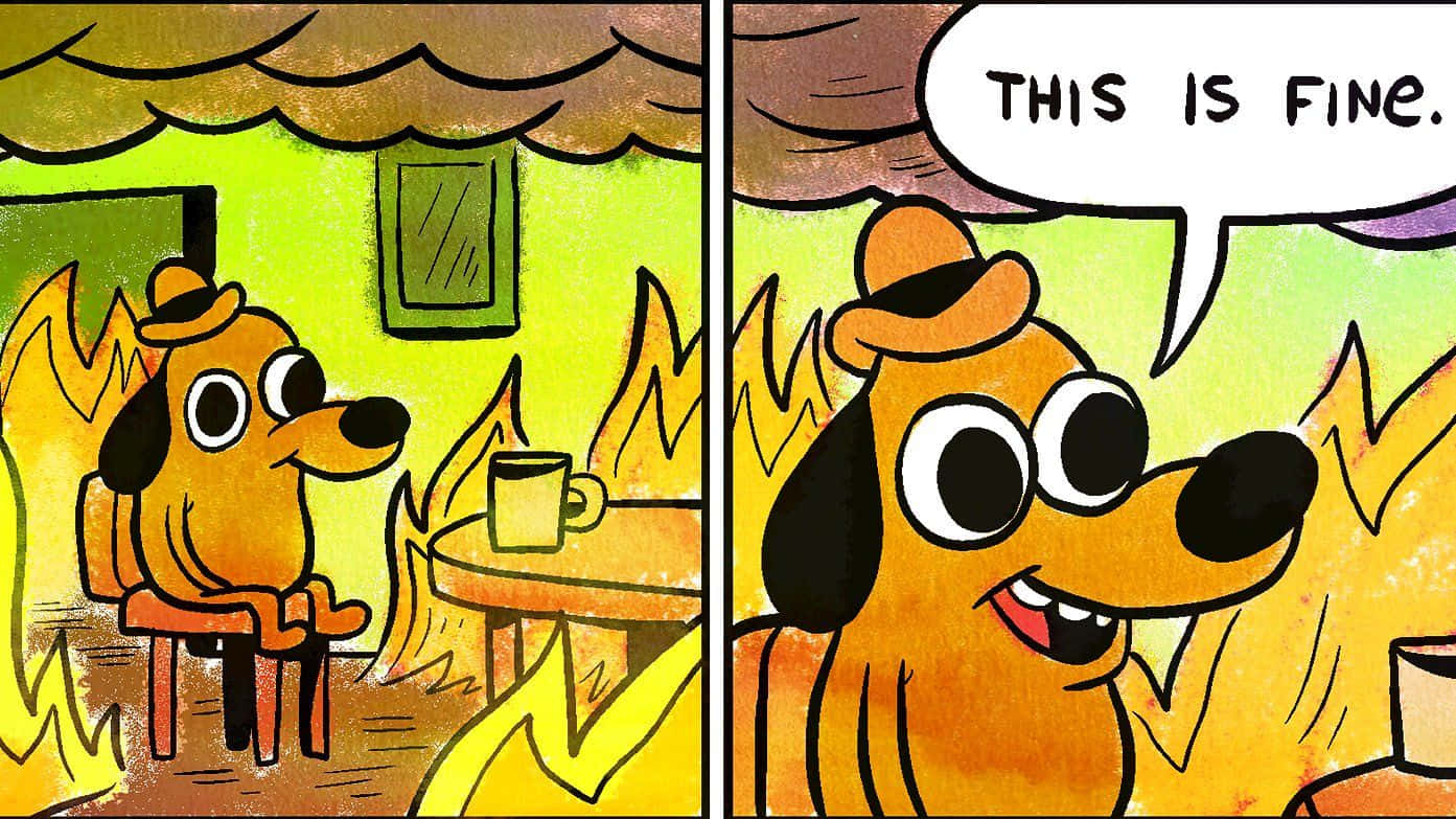 A Comic Strip With A Dog Sitting In Front Of A Fire Wallpaper