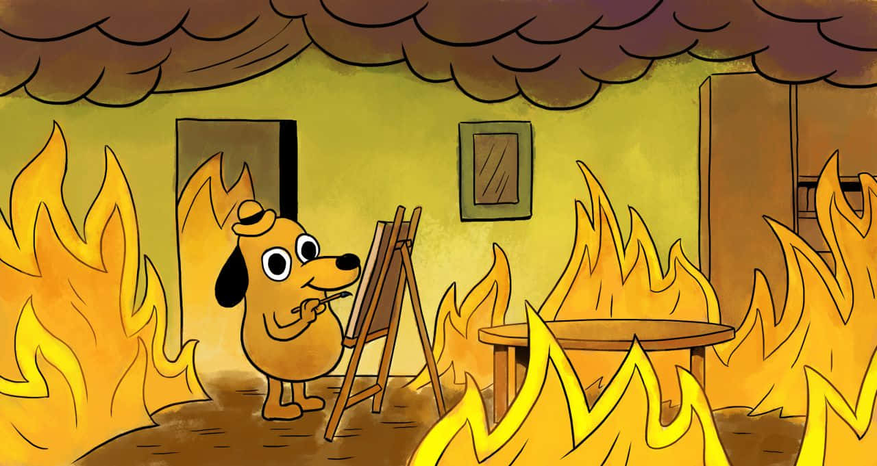 Download This Is Fine Dog Painting Wallpaper