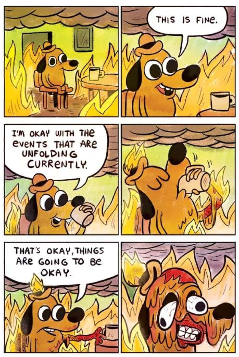 A Comic Strip With A Dog In The Fire Wallpaper