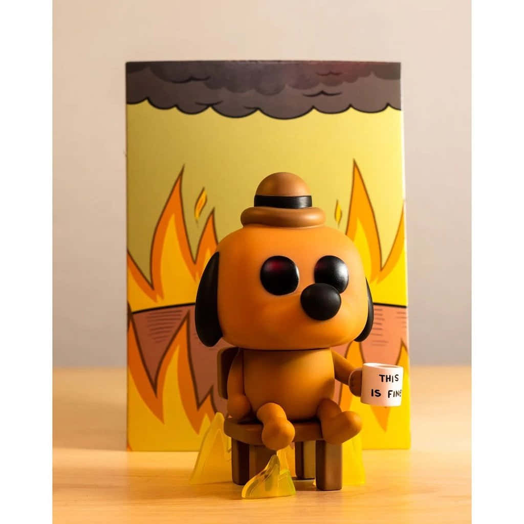 This Is Fine Clay Model Wallpaper