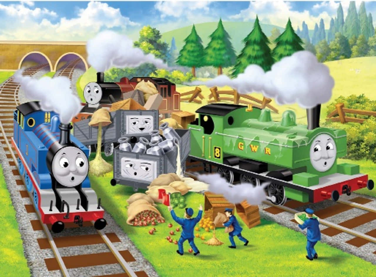 Thomas And Friends With Trucks Wallpaper