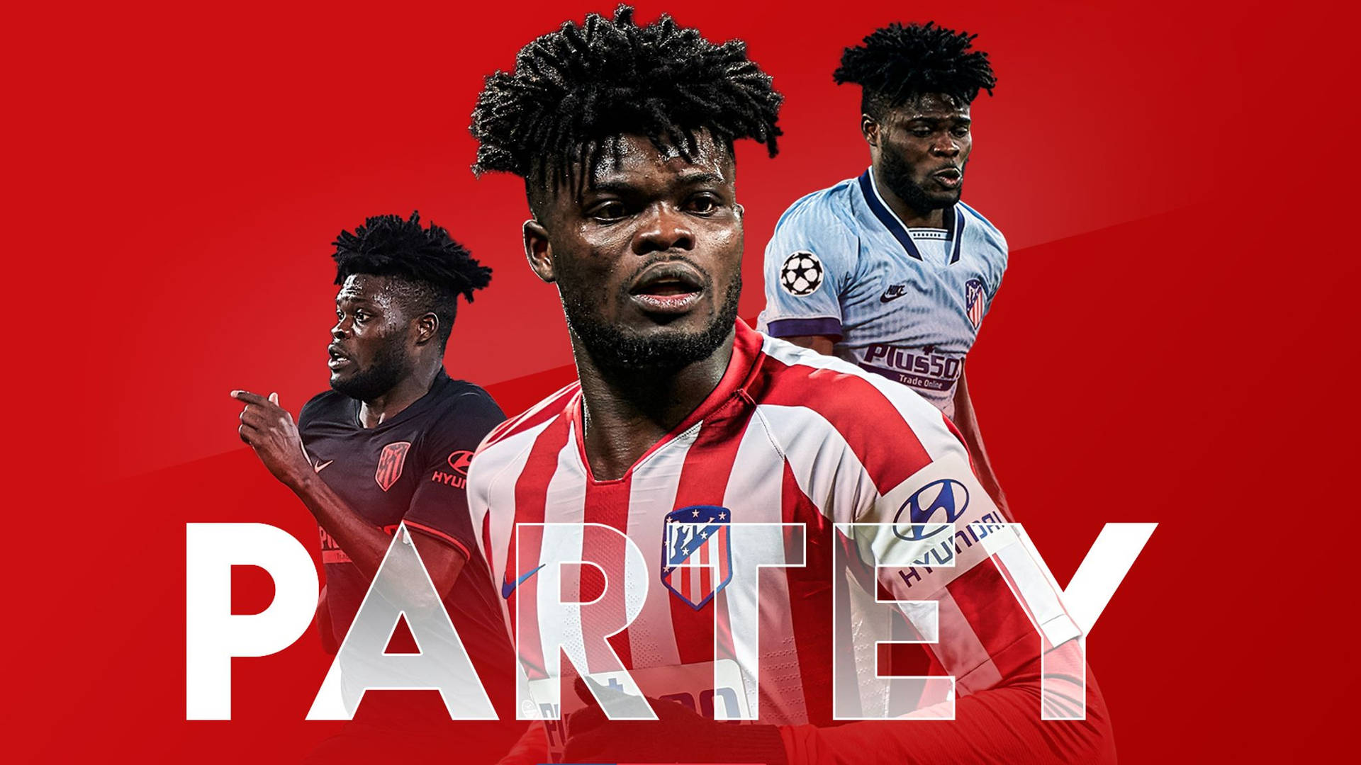 Thomas Partey With Red And White Backdrop Wallpaper