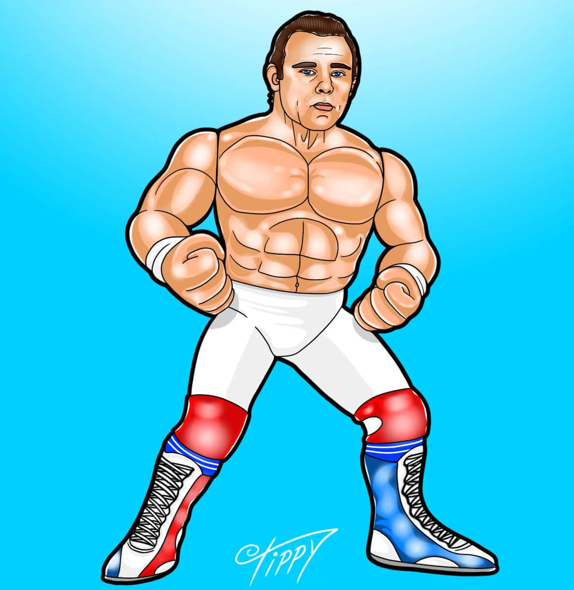 Thomas "Dynamite Kid" Billington displaying his athletic prowess in wrestling ring. Wallpaper