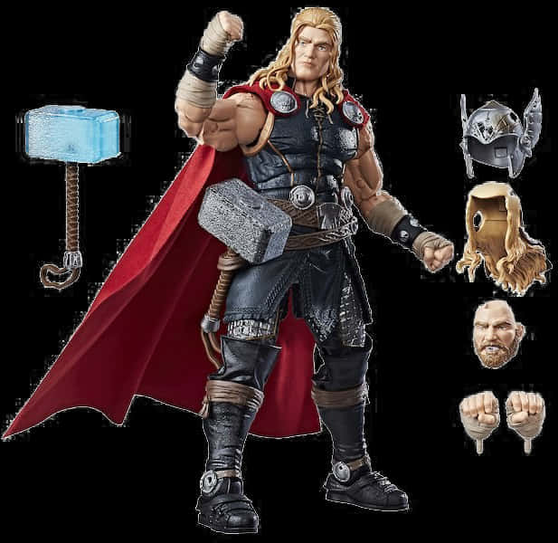 Thor Action Figurewith Accessories PNG